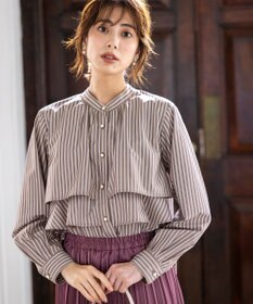 ANY SIS 【洗える】ラッフルレイヤード ブラウス ボルドー系