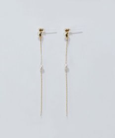 Phoebe 【金属アレルギー対応】ルミナスパールロングセラミックピアス　ゴールド