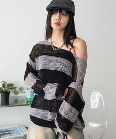 WEGO オフショルメッシュニット