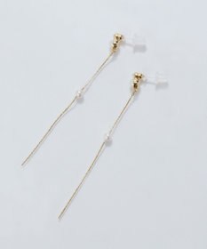 Phoebe 【金属アレルギー対応】ルミナスパールロングセラミックピアス　ゴールド