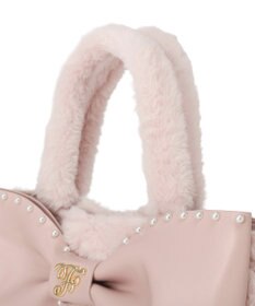 Maison de FLEUR フェイクファーパールリボントートバッグ