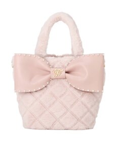 Maison de FLEUR フェイクファーパールリボントートバッグ