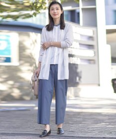 J.PRESS LADIES S 【洗える】ブロックドットプリント バンドカラー ブラウス