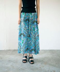 GRACE CONTINENTAL シフォンプリントギャザースカート