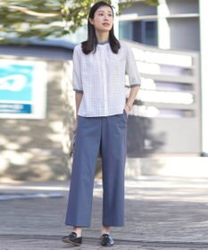 J.PRESS LADIES S 【洗える】ブロックドットプリント バンドカラー ブラウス