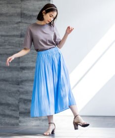 組曲 【新色追加・ウエスト調整可】ギャザーライトデシン パンツ