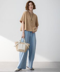 23区 【SLOW/一部店舗限定】LIGHT DENIM バレルワイド パンツ