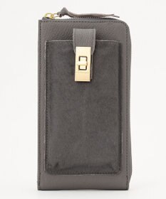 UNBILLION perche 牛革ハラコタイプ×ゴートモバイルウォレットショルダー