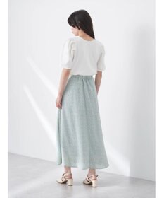 earth music&ecology フラワープリントフレアスカート