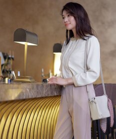 Tiaclasse 【洗える】ピンタック配色ブラウス