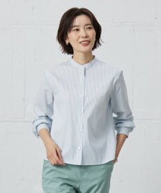 J.PRESS LADIES L 【洗える】BEZ VEGA バンドカラー ブラウス