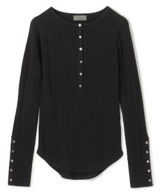 uncrave ハイゲージニット ヘンリーネックトップス ブラック