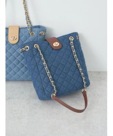 earth music&ecology デニムキルティングチェーンバッグ