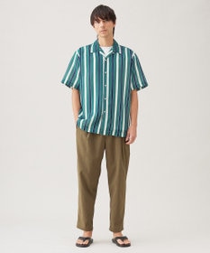 UNFILO MENS シアーメッシュプリント オープンカラーシャツ【ギフトにもおすすめ】