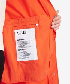 AIGLE UVカット オーガニックコットンロング丈 フーデッドジャケット