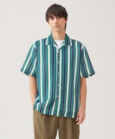 UNFILO MENS シアーメッシュプリント オープンカラーシャツ【ギフトにもおすすめ】