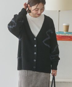 AMERICAN HOLIC ニュアンスライン柄Ｖネックカーディガン
