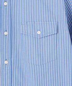 J.PRESS MEN パッチフラップ マルチストライプ バンドカラーシャツ