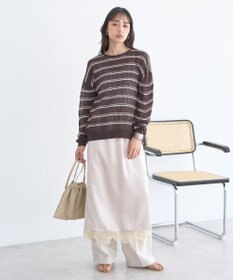 earth music&ecology サテンレーススカート