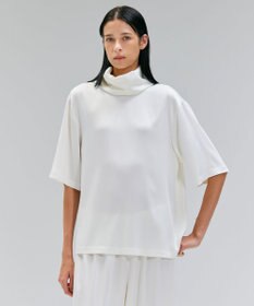 BEIGE， 【洗える・Precious 11月号掲載】LLOYD / ハンマーサテンロールカラー半袖ブラウス