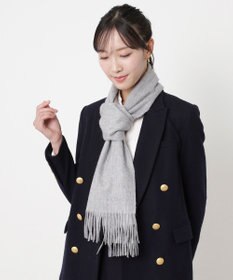 MOONBAT FURLA(フルラ）カシミヤ100％ 無地 マフラー ロゴ刺繍 手洗いOK