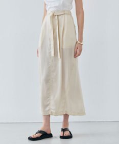 BEIGE， 【洗える】PAWPAW / ウエストリボンタックスカート