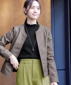 Tiaclasse L 【本革】ノーカラーシープレザージャケット