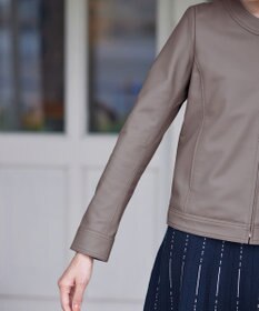 Tiaclasse L 【本革】ノーカラーシープレザージャケット