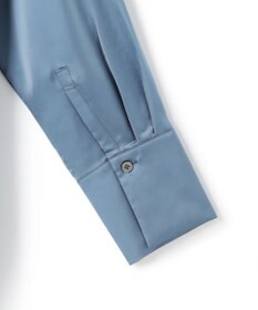 UNFILO L サテン バンドカラーシャツ