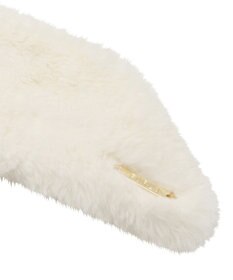 MOONBAT FURLA（フルラ）ファーティペット 差し込み 三角 ロゴプレート付 ファーマフラー フェイクファー