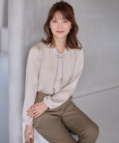 ANY SIS 【洗える】メタルパーツボウタイ ブラウス 長袖