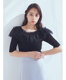 earth music&ecology デコルテチュールニットプルオーバー