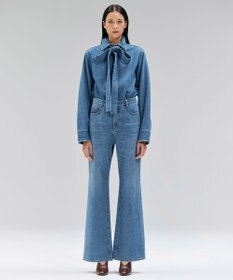 BEIGE， 【洗える・BAILA 11月号掲載】MARKEL / ボウタイ付きシャツカラーデニムシャツ