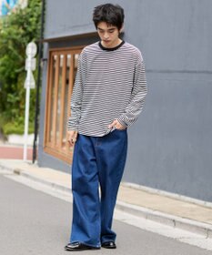 WEGO ワイドスリーブボーダーT（長袖）