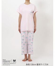 WACOAL ワコール_リラックス＆スリープ パジャマ 3分袖 半袖 8分丈 綿100%(本体) PEANUTS スヌーピー レディース FDT158 /ワコール