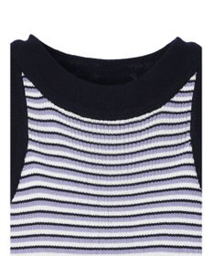 Green Parks デザインヘム配色ニットタンクトップ