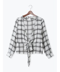 Te chichi ウエストリボンシアーチェックブラウス