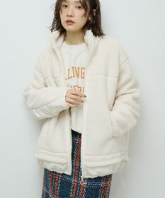 Green Parks 異素材コンビスタンドボアブルゾン