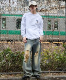 WEGO 【ユニセックス着用ITEM/MLサイズ展開】別注BENDAVISハートワンポイント刺繍T（LS）