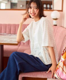 組曲 S エンブロイダリーレースフリル ブラウス