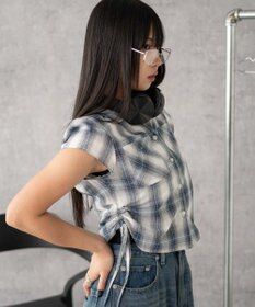 WEGO フードチェックコンパクトシャツ