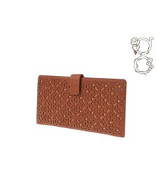 genten ダイヤカットワーク　マチなし長財布