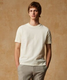 JOSEPH ABBOUD 【オーガニックコットン使用・日本製】JOEコットンサッカークルーネック Tシャツ ライトグリーン系