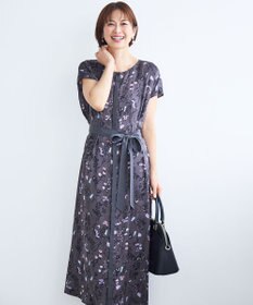 自由区 L 【17号サイズまで展開・ご好評につき追加生産・新色追加】ハーバルフロープリント ワンピース