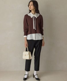 組曲 【WEB限定】ボウタイ付きフリルカラー ブラウス