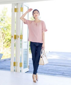 Tiaclasse 【新色追加・洗える】体型カバーも叶うレーススリーブブラウス