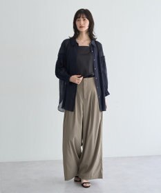 YECCA VECCA 綿麻シアーボリュームギャザーシャツ