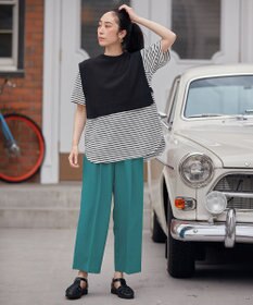 ANY 【洗濯機可能/ウエストゴム】美脚２タック ワイドパンツ