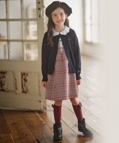 組曲 KIDS 【110-140cm】Chocolat de check ジャンパースカート
