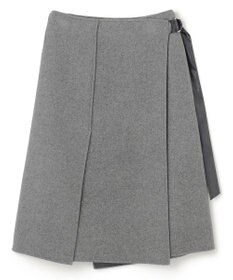 BEIGE， GRASSE / サテンベルト付きリバーラップスカート